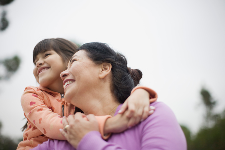 Portrait of grandmother and granddaughter.