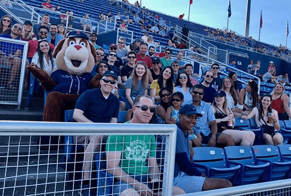 Internal Medicine residents at baseball game
