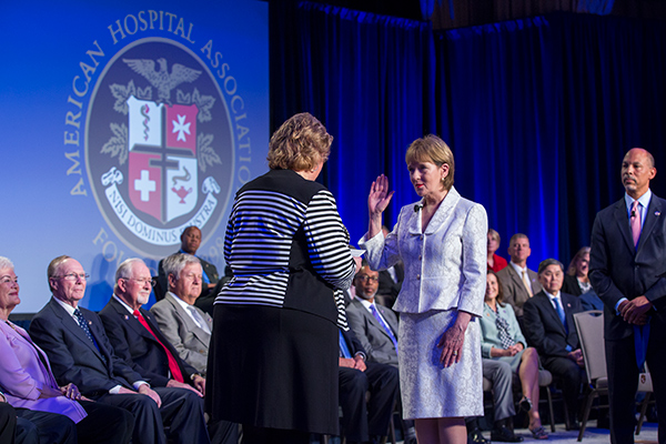 Nancy's swearing in as Chair of the AHA Board of Trustees in May 6, 2018