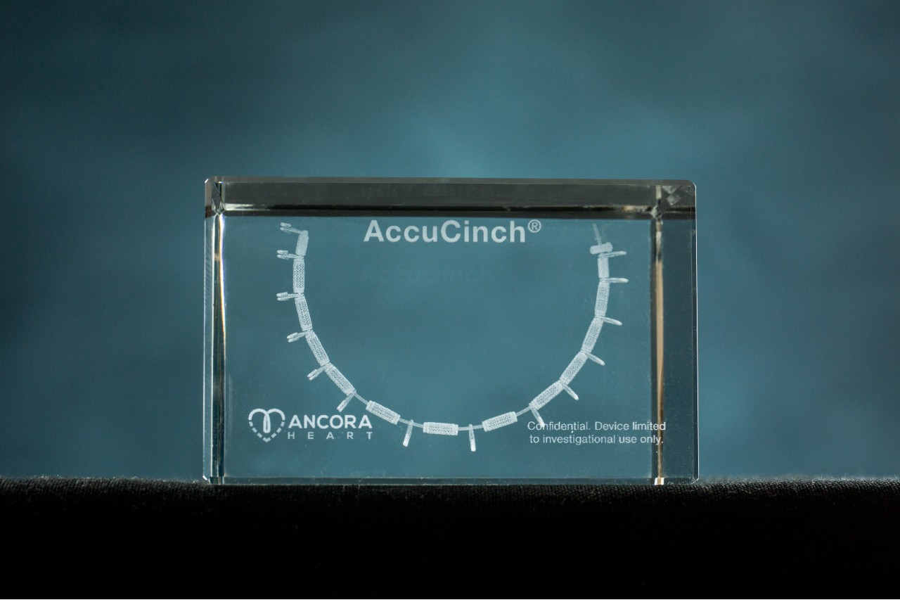 AccuCinch image on glass cube  image
