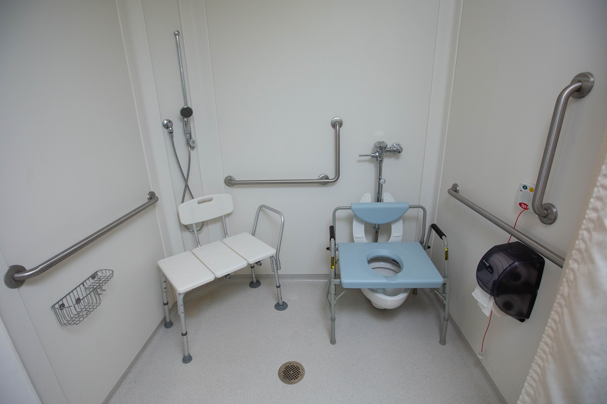 This is an example of a rehab patient bathroom room.
