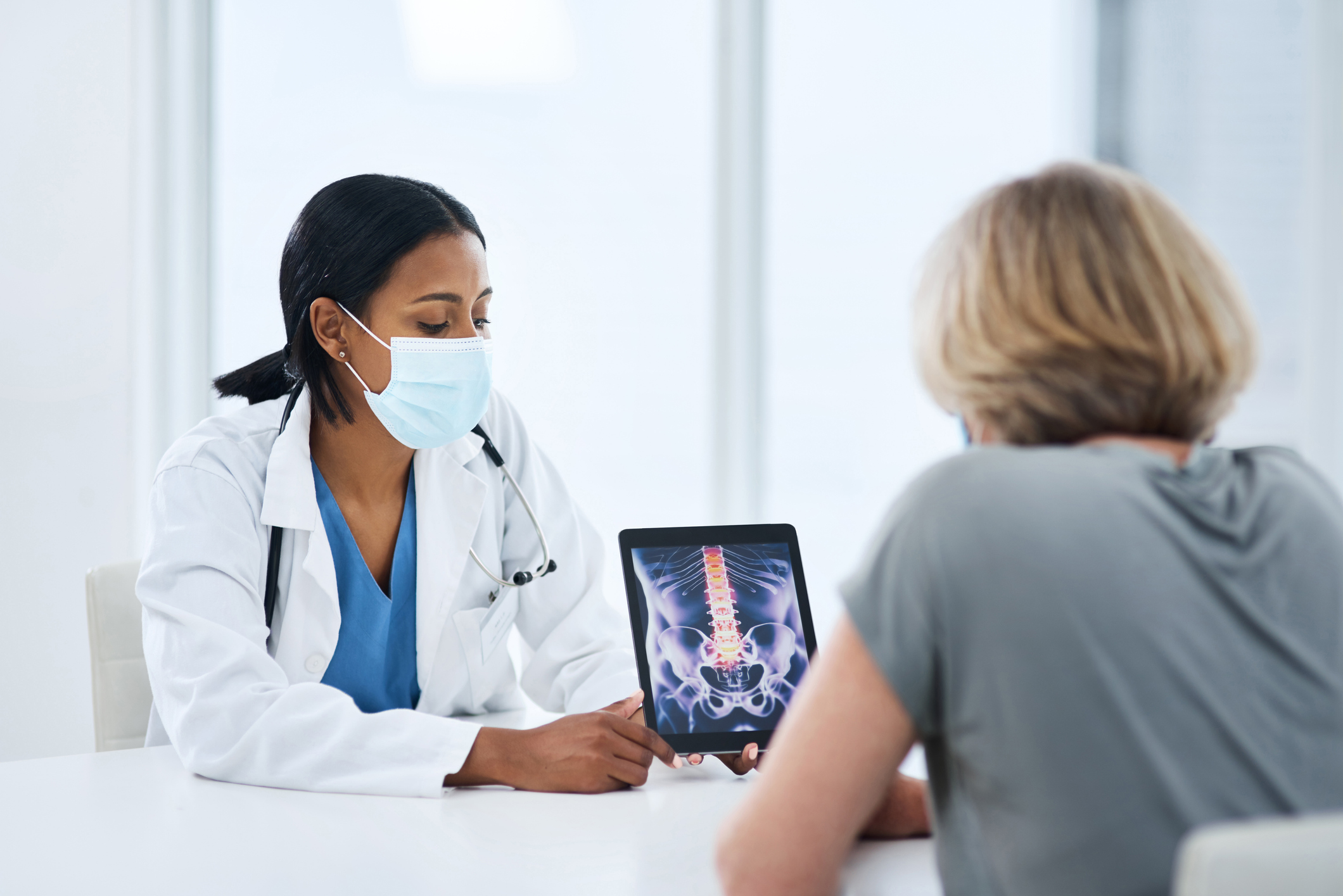 Doctor with patient