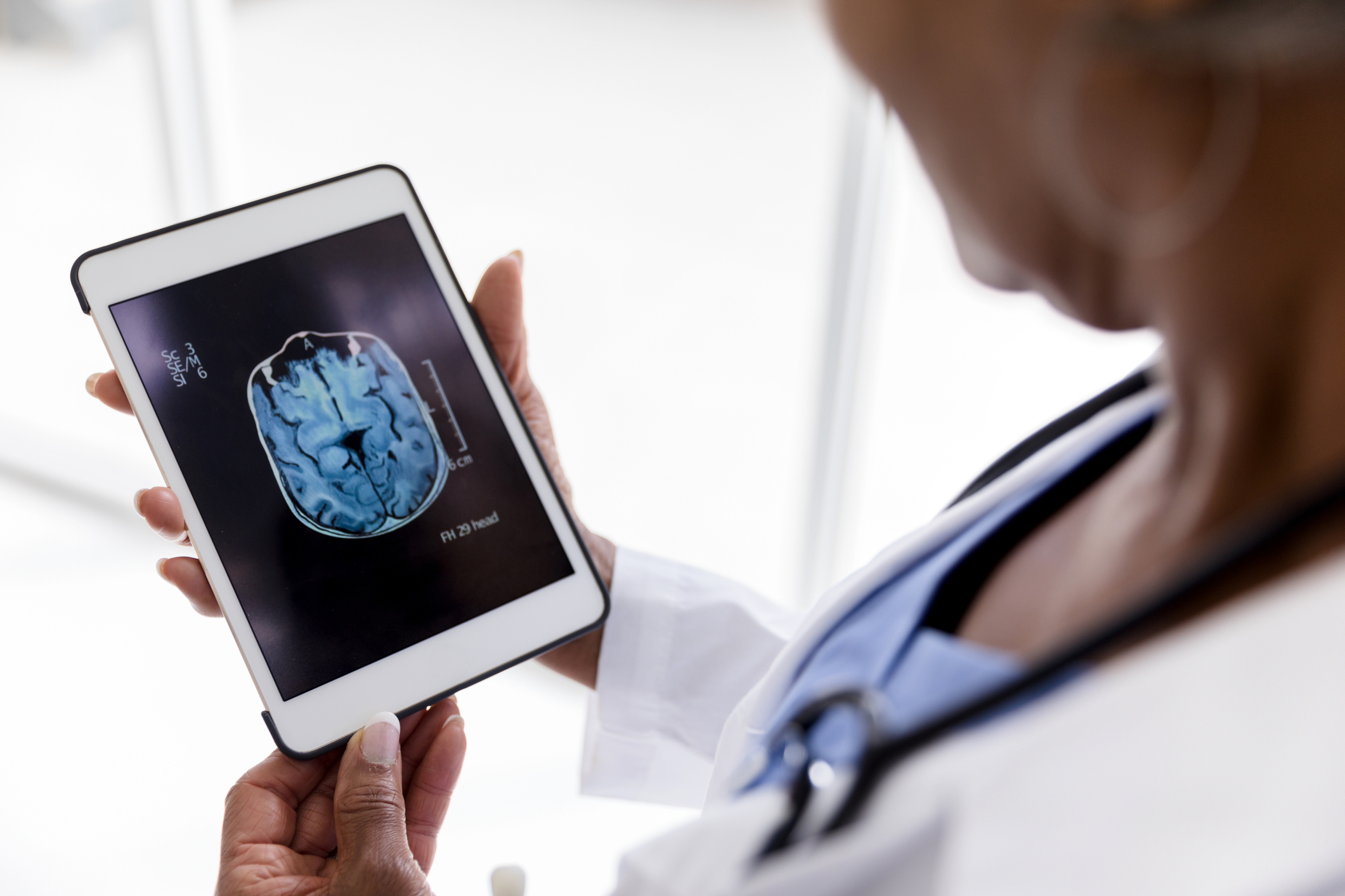 Doctor with tablet