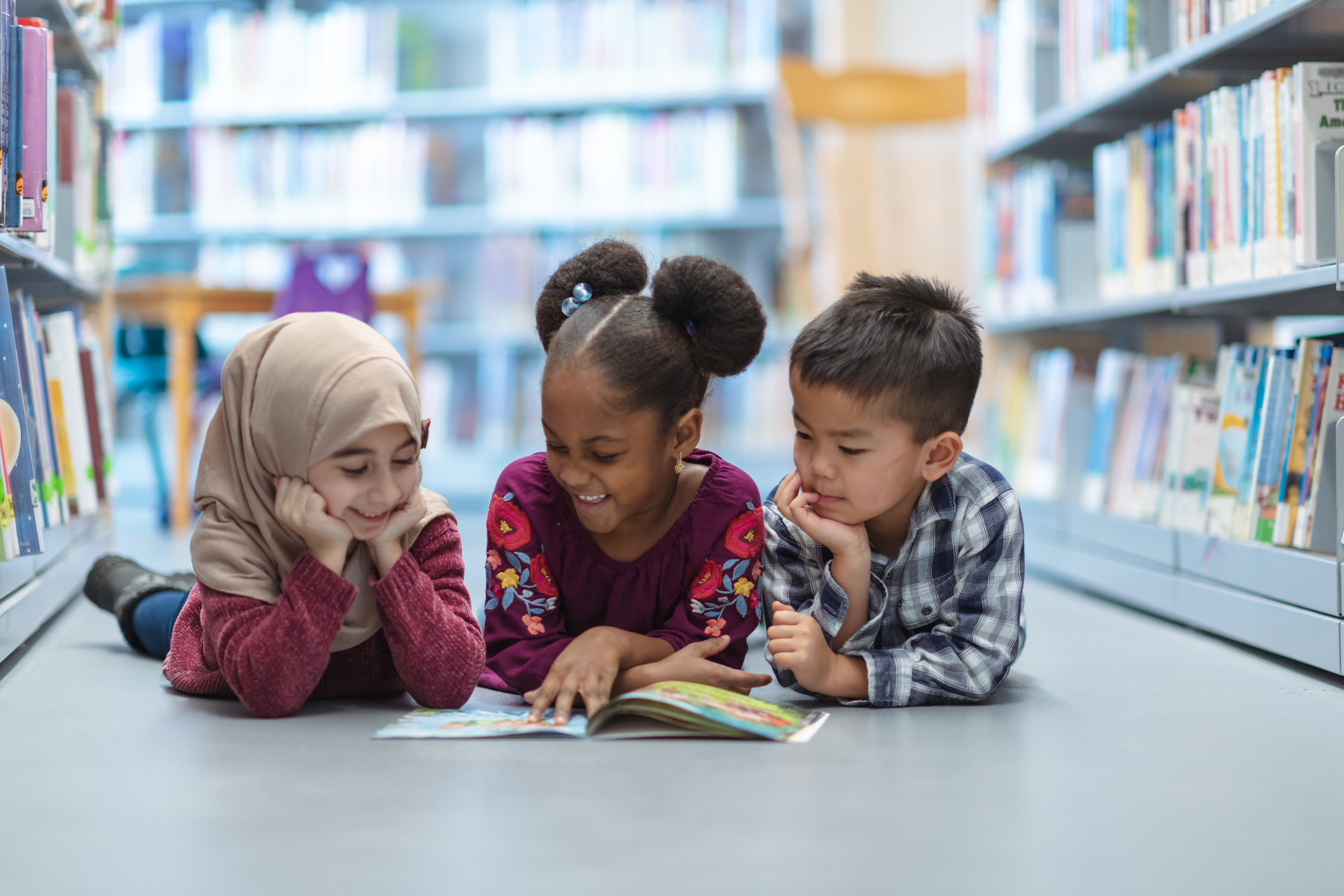 Group of children reading
