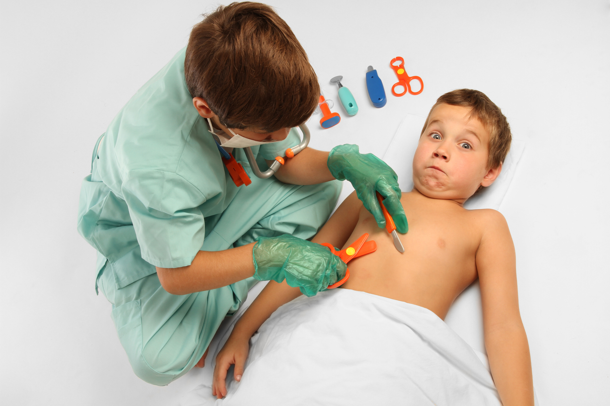 Young boys playing doctor