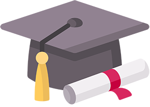 graphic of cap and diploma