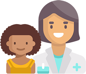 graphic of doctor and young girl