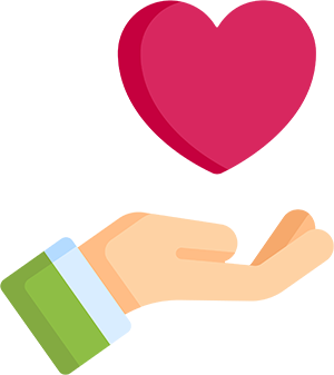 graphic of hand with heart