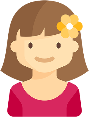 graphic of girl with flower in her hair