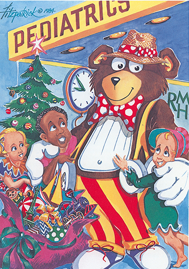Bradley the Big Lick bear Christmas card