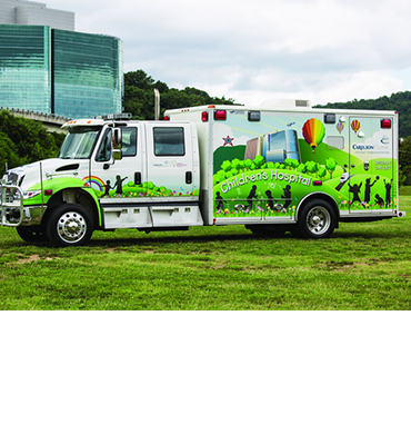 white mobile intensive care unit