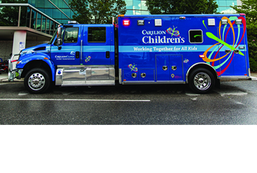 blue mobile intensive care unit
