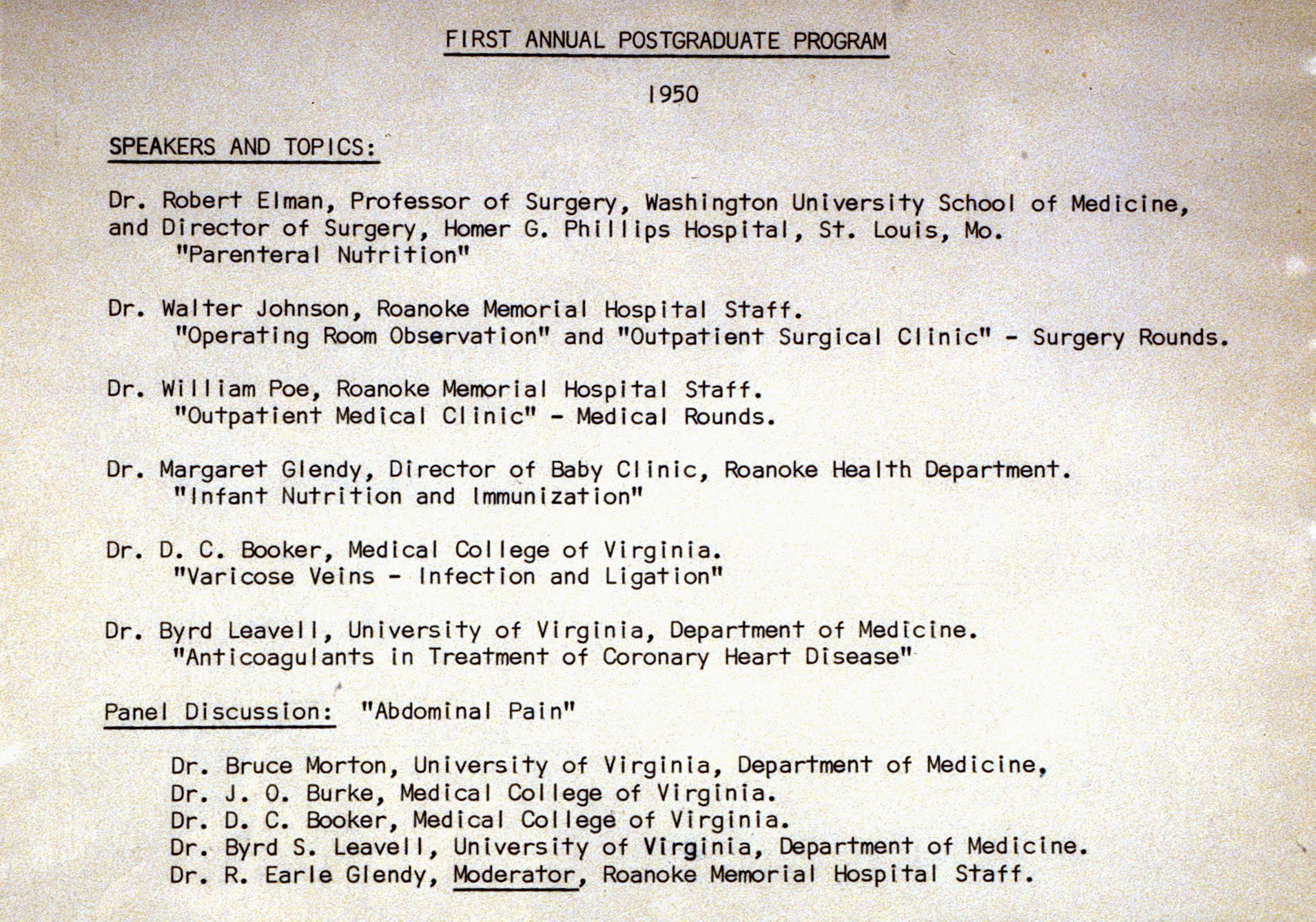 1950 photo of postgraduate program