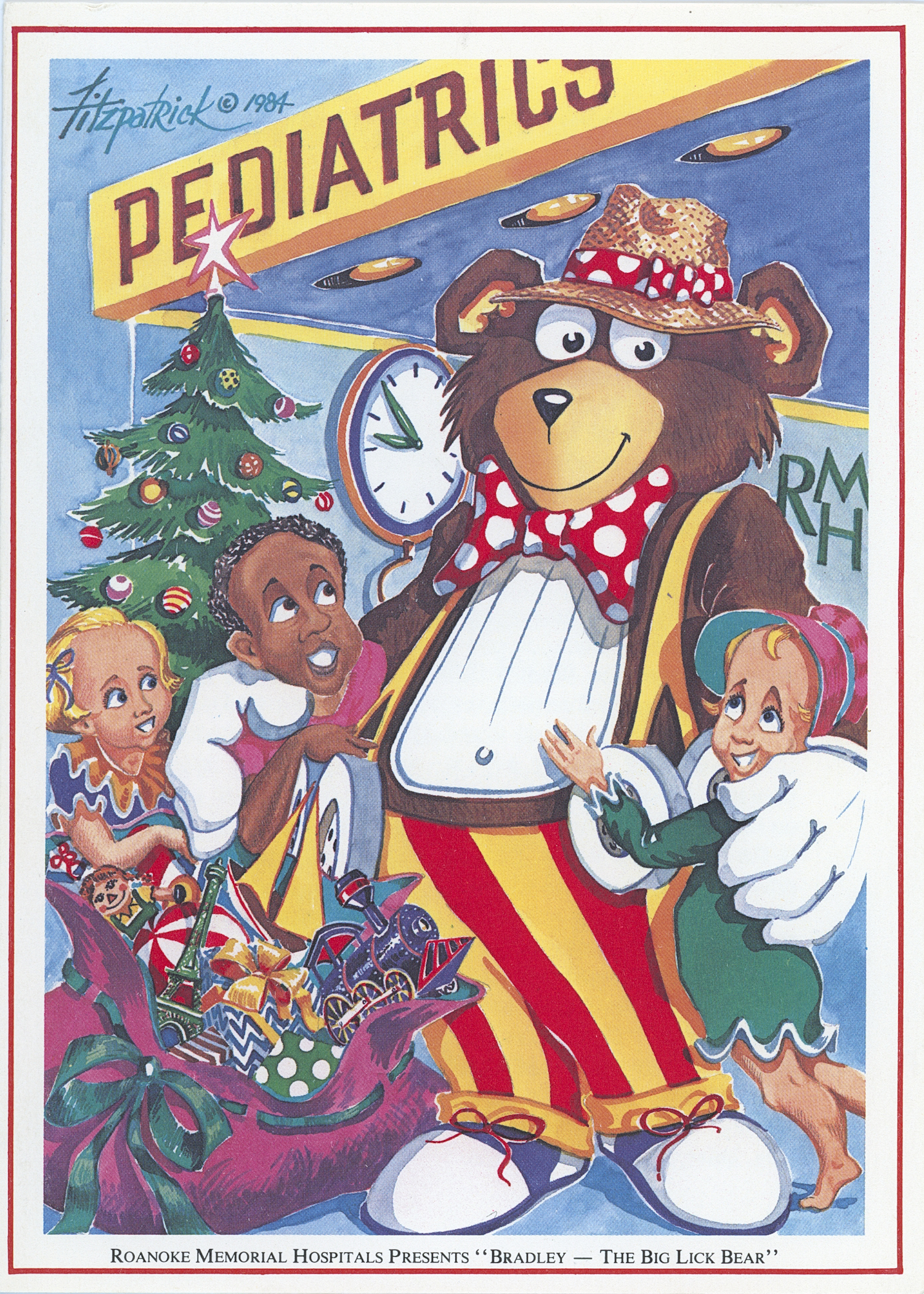 Bradley the Big Lick bear Christmas card