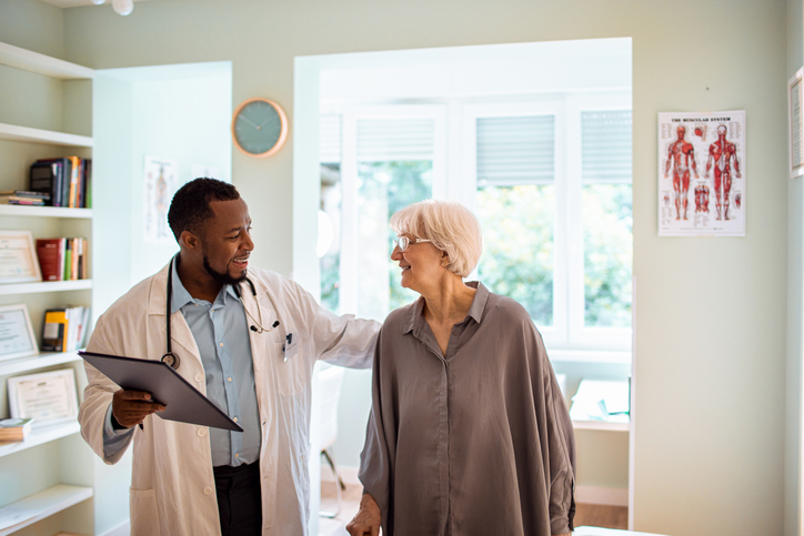 a doctor talking to a patient