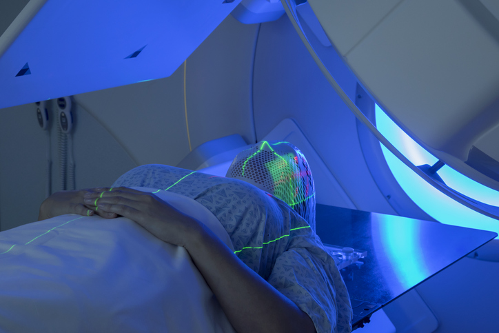 a patient receiving radiation treatment