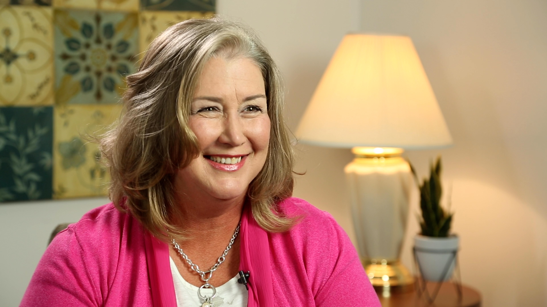 Stephanie Smith smiles while talking about uterine fibroid embolization