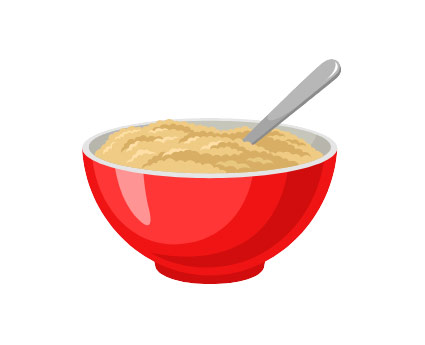Illustration of a bowl of oatmeal