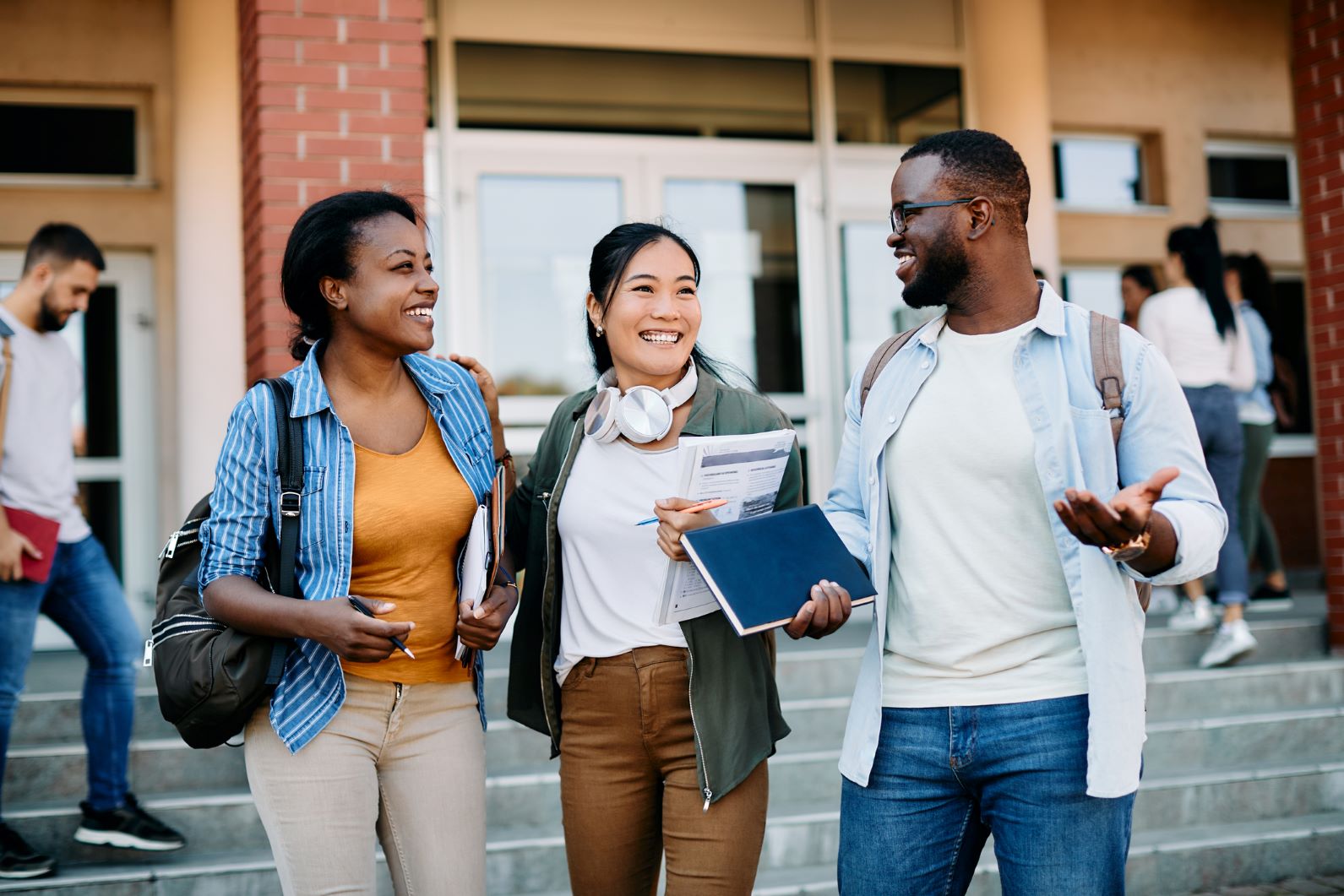 Students in front of school image