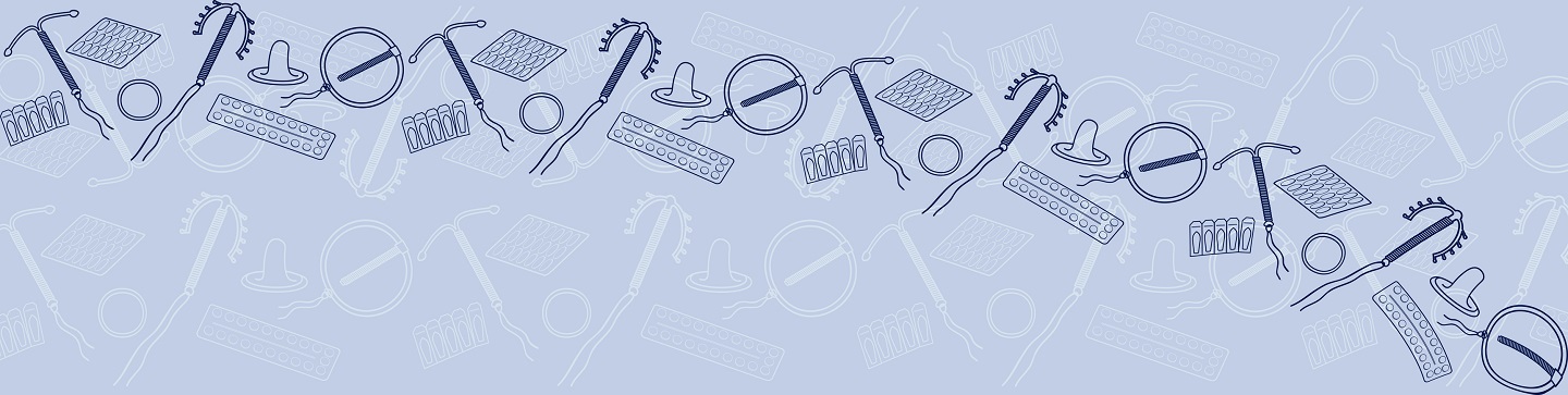 stock illustration of various birth control methods