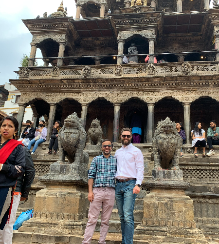 residents visiting nepal temple 