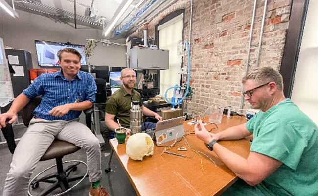 Dr. Witcher with innovation team