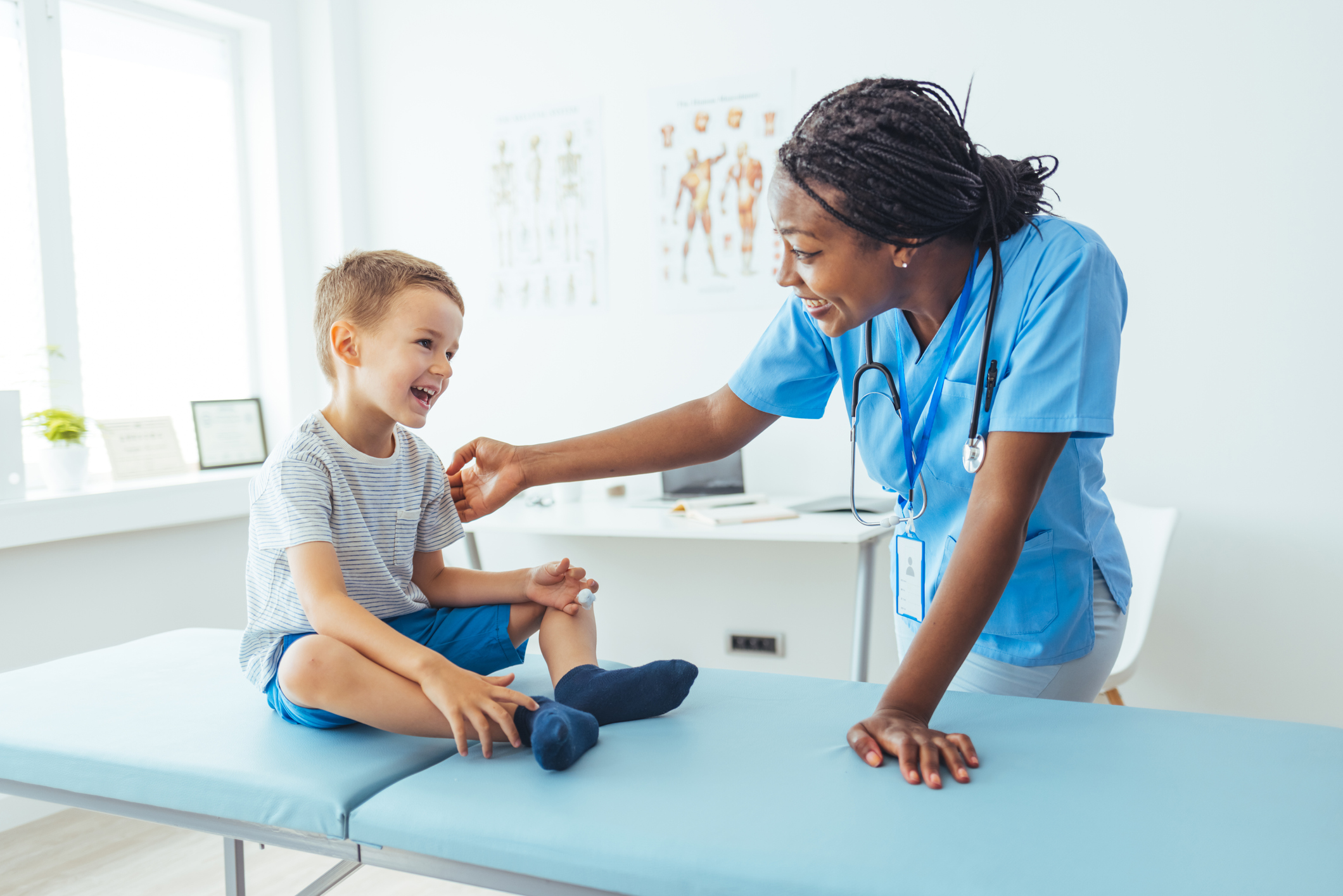 child in doctor's office