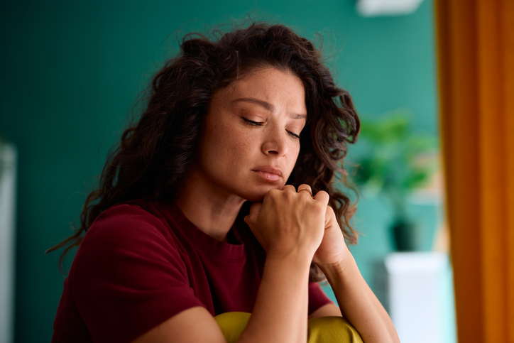woman with eyes closed