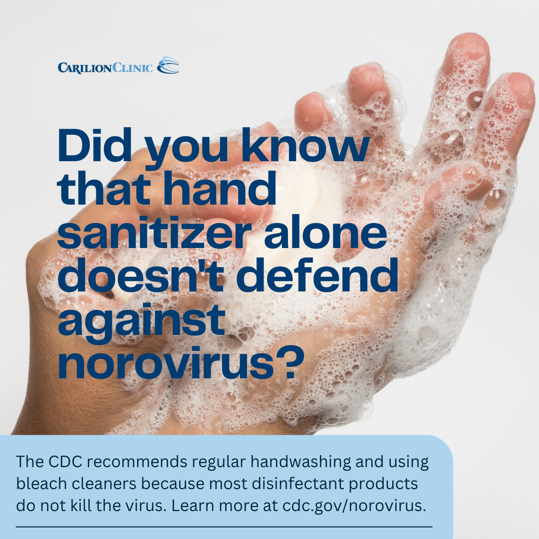Did you know that hand sanitizer alone doesn't defend against norovirus? The CDC recommends regular handwashing and using bleach cleaners because most disinfectant products do not kill the virus.